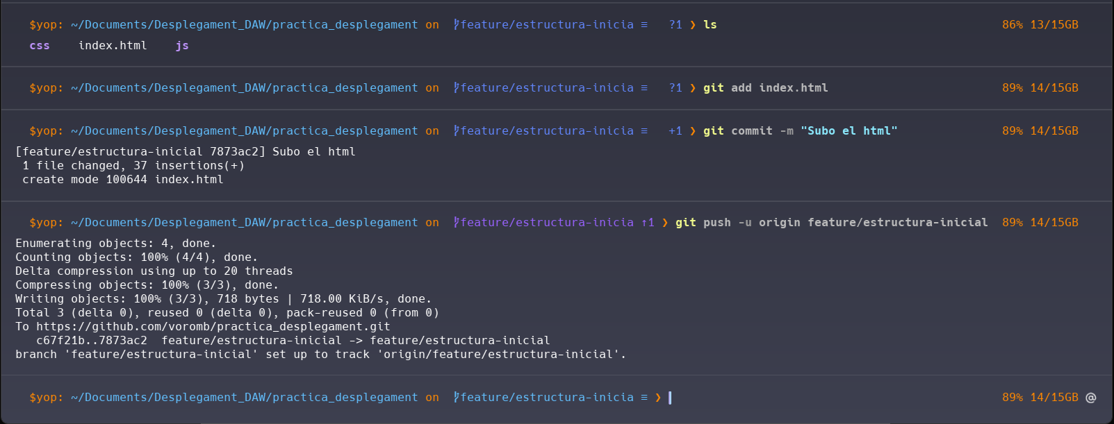 Segundo commit HTML
